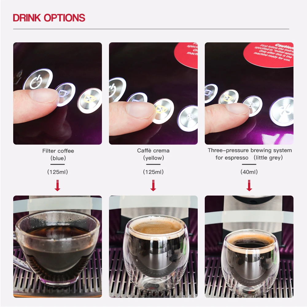 For 3 Hearts Lov Passione Reusable Coffee Capsule Pod Refillable Filter Compatible with Tchibo Cafissimo Easy Caffitaly Machine