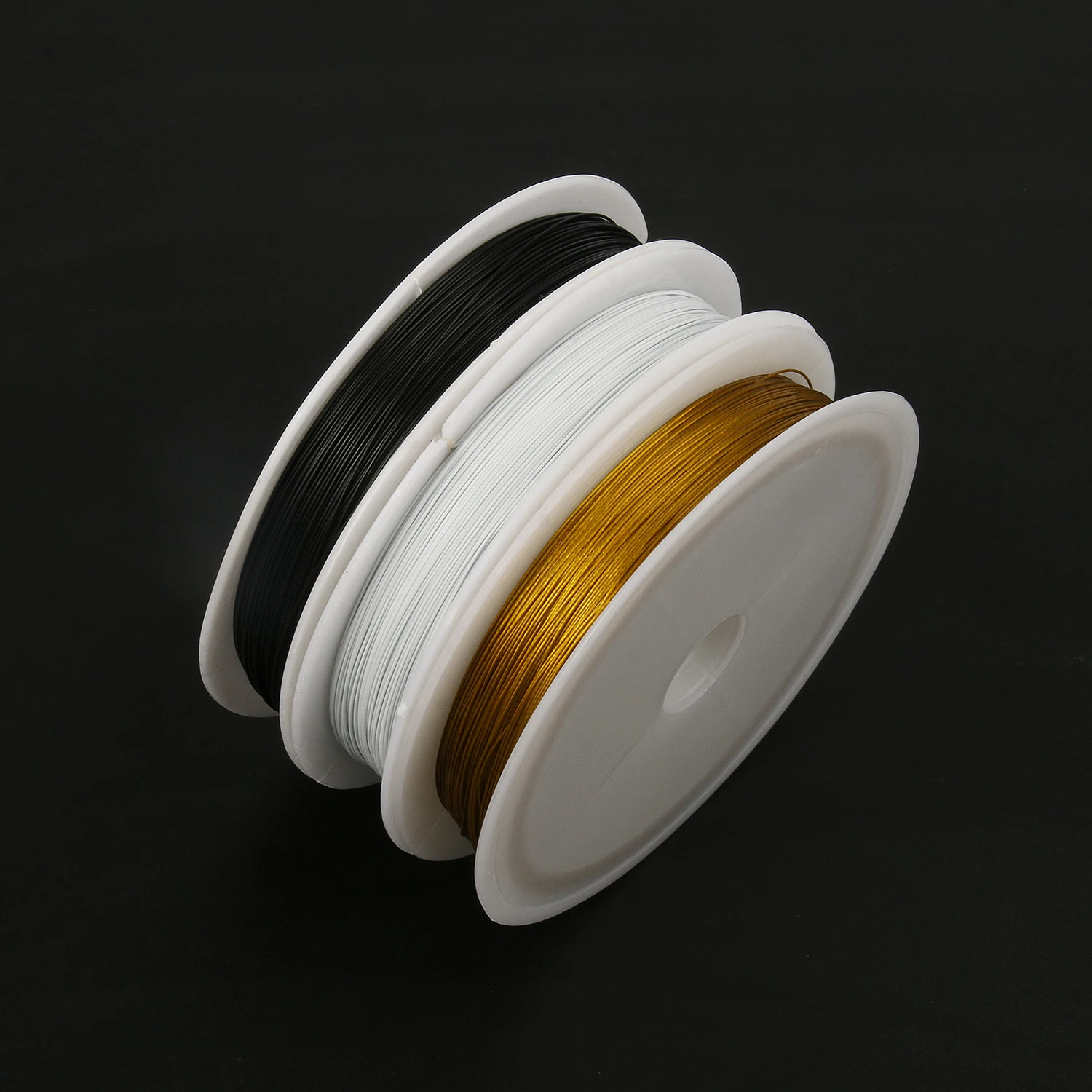 0.3/0.38/0.45mm drut ze stali nierdzewnej złoty czarny biały kolor DIY Craft frezowanie druty przewód sznurek do bransoletki naszyjnik Making