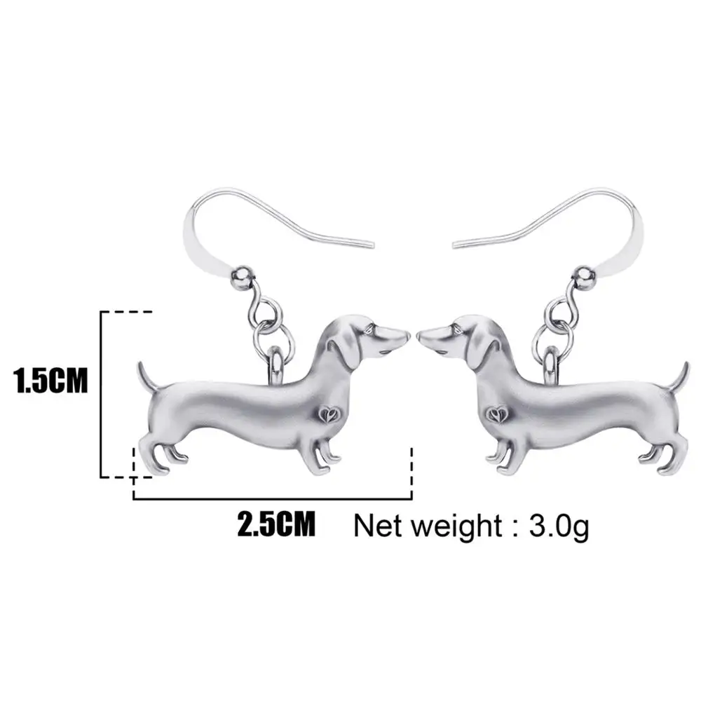 Bonsny-女性用の動物の形をしたペンダントイヤリング,ジュエリー,アンティークスタイル,金メッキ,犬のデザイン,かわいい動物,ペンダント,ドロップ,チャーム,子供へのギフト