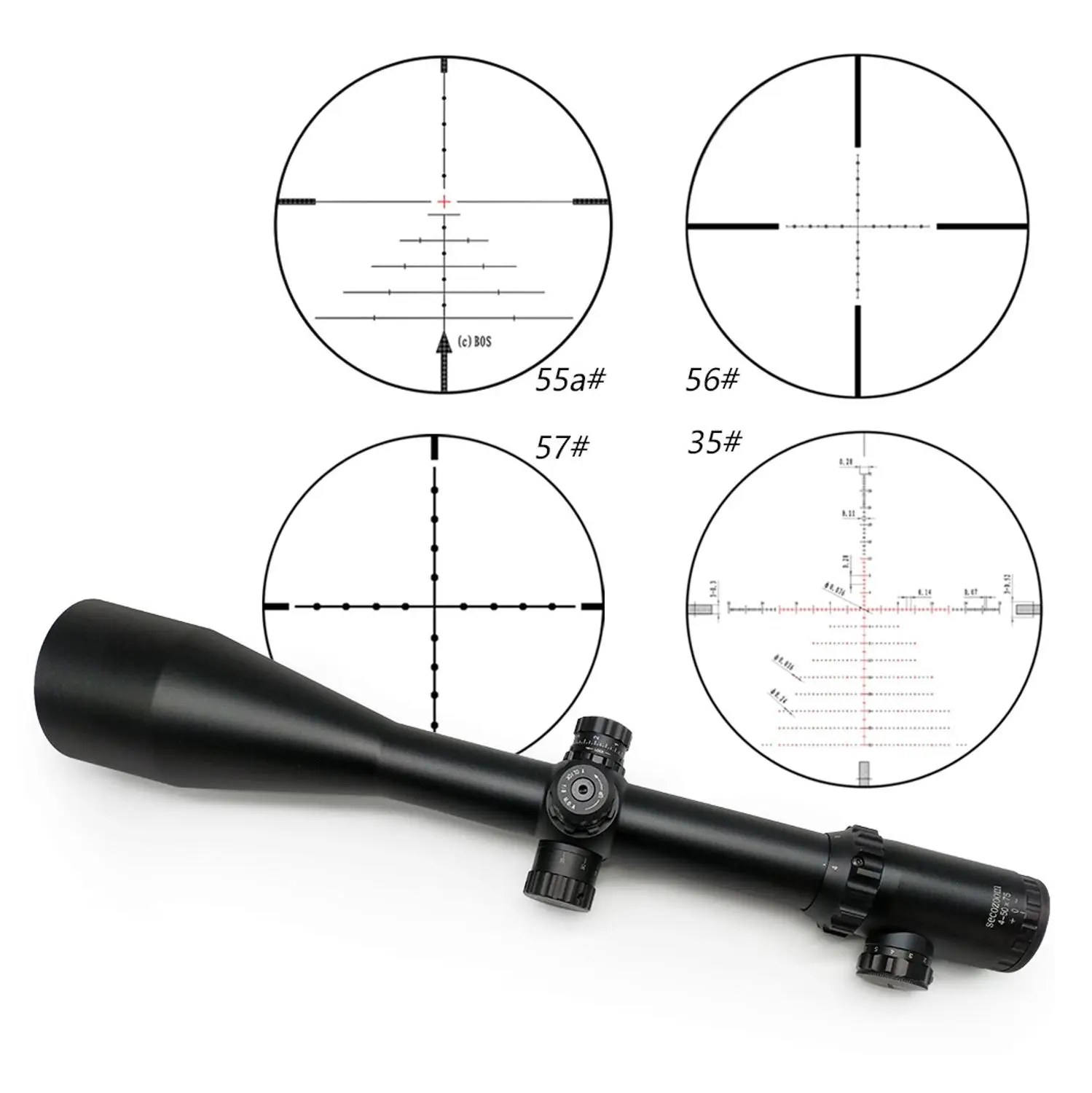 4-50x75 ED Zoom Long Range Eye Relief Extra-low Dispersion Glass Optically Lens Shooting Sniper Rifle Scope