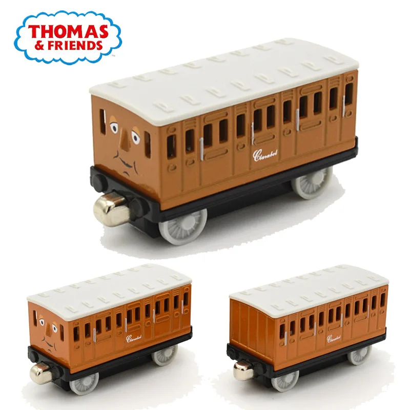 2 Piece Thomas and Friends Magnetic Train Annie Clarabel 1:43 Alloy Metal Railway Toy Car For Children Birthday Christmas Gifts