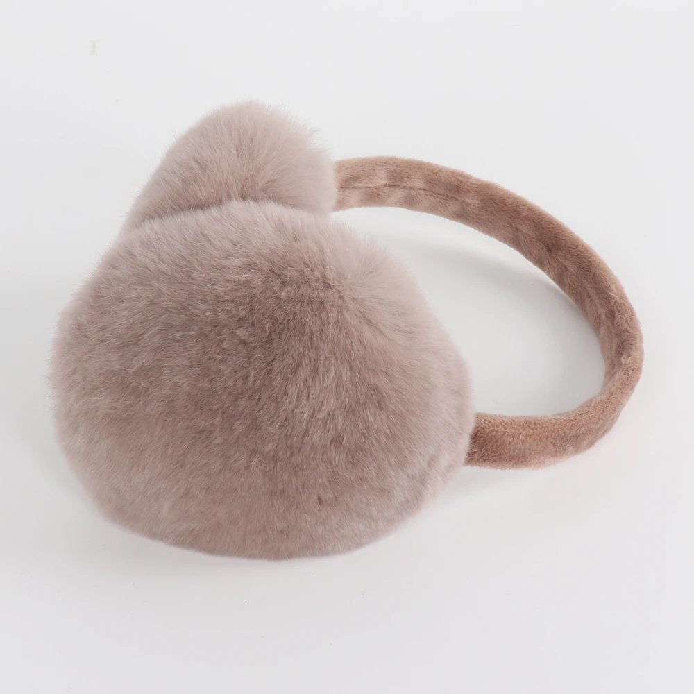 New Winter Outdoor Women Quality Real Rex Rabbit Fur Earmuffs Rex Rabbit Fur Earmuff Lovely Girl Genuine Rex Rabbit Fur Ear-caps