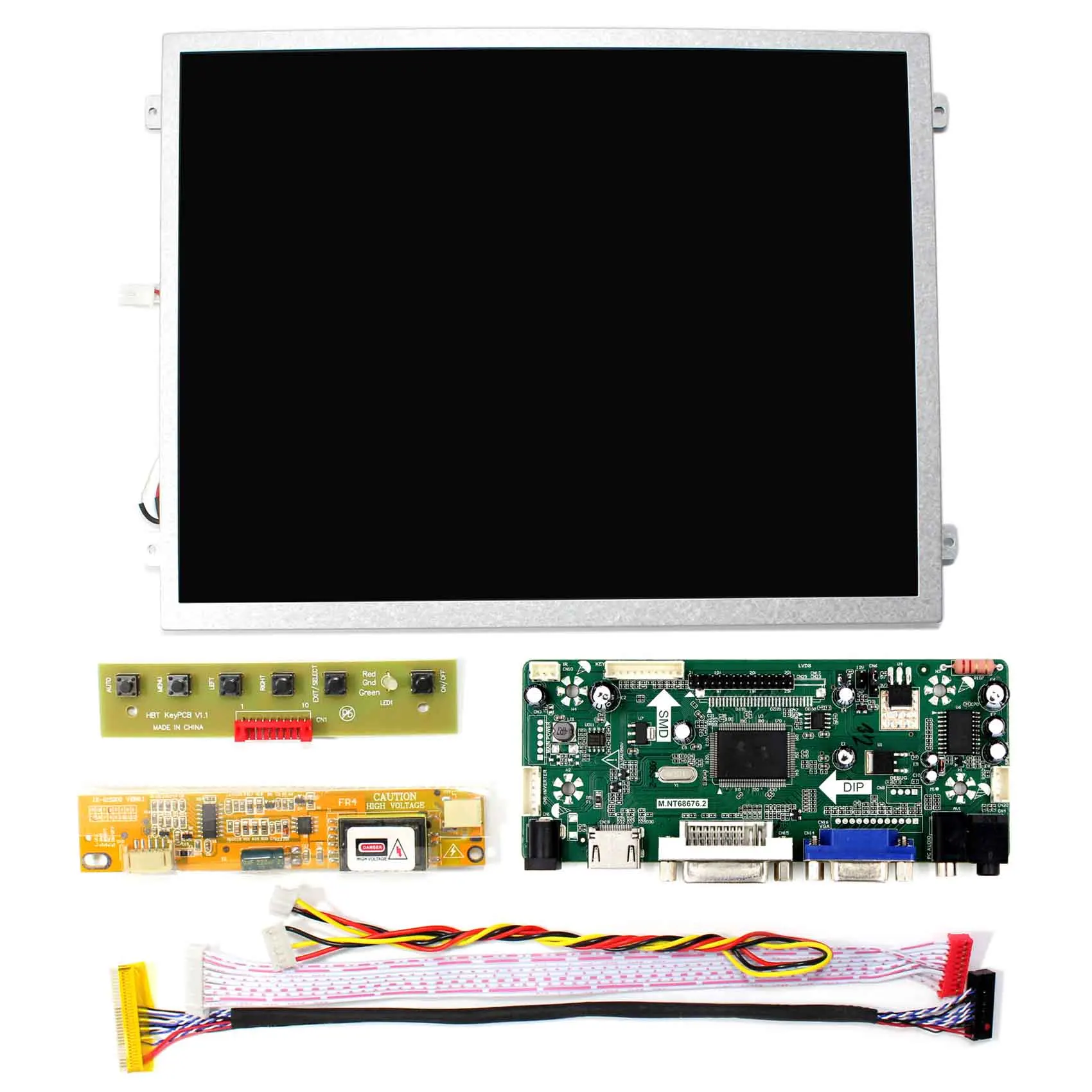 10.4inch LCD Screen with HD MI VGA DVI Audio LCD Controller Board M.NT68676.2A 1024x768 Used For industrial Display, DIY Display