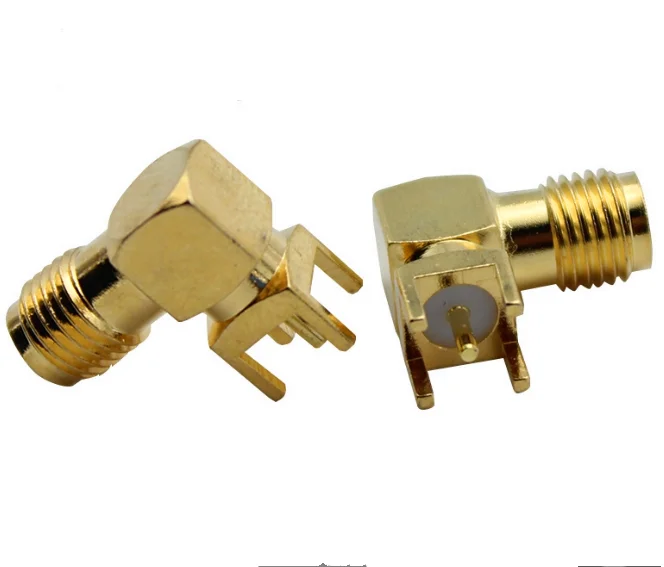 10PCS SMA female Thru Hole plug Right Angle 90 DEGREE ( SMA-KWE ) PCB Mount connector RF adapter best quality adaptor