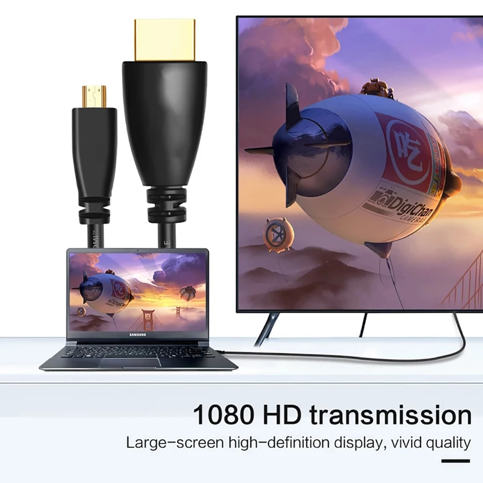 Mikro-, małych i HDMI kompatybilny kabel 1080p 3D Adapter o wysokiej prędkości pozłacana wtyczka dla ekran aparatu żarówka jak Notebook 1M 1.5m 5M