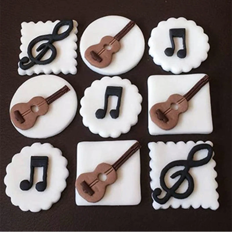 Music Silicone Molds Musical Notes Cupcake Topper Fondant Cake Decorating Tools Polymer Clay Candy Chocolate Gumpaste Moulds