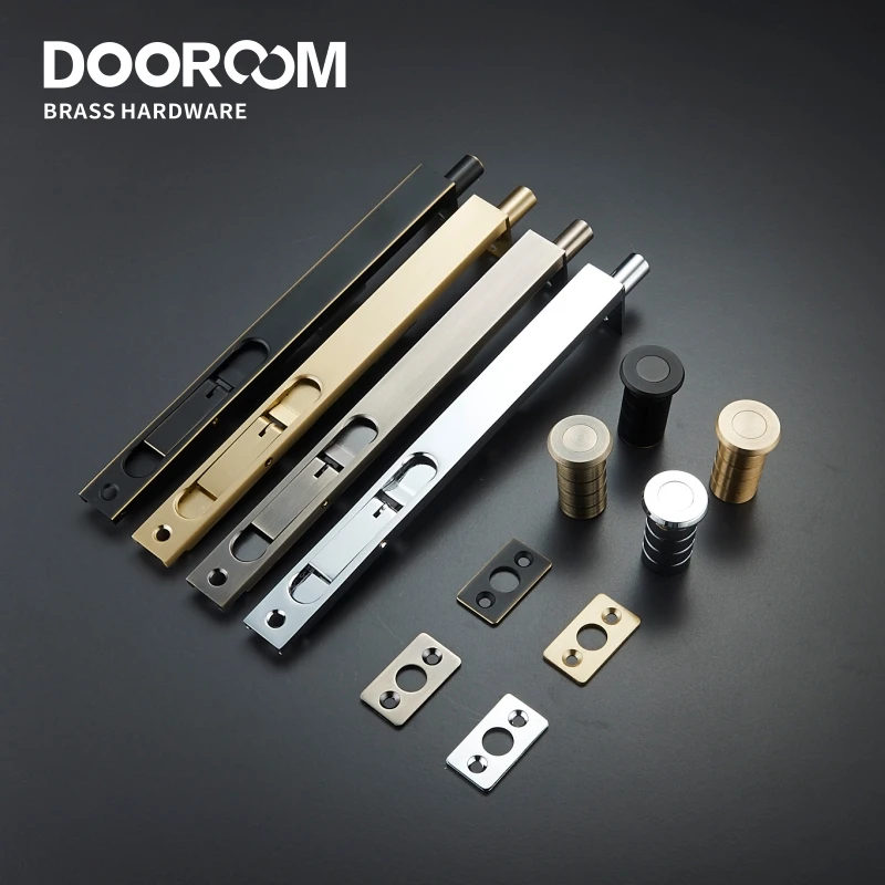 Dooroom Brass Flush Bolt Latch Concealed Security Slide Lock Lever Action 8\