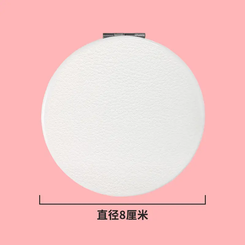 Folding Mirror 2-sides Portable Solid Round Square PU Compact Mirror Handheld Simple Design Mini Makeup Mirror Magnifying Travel