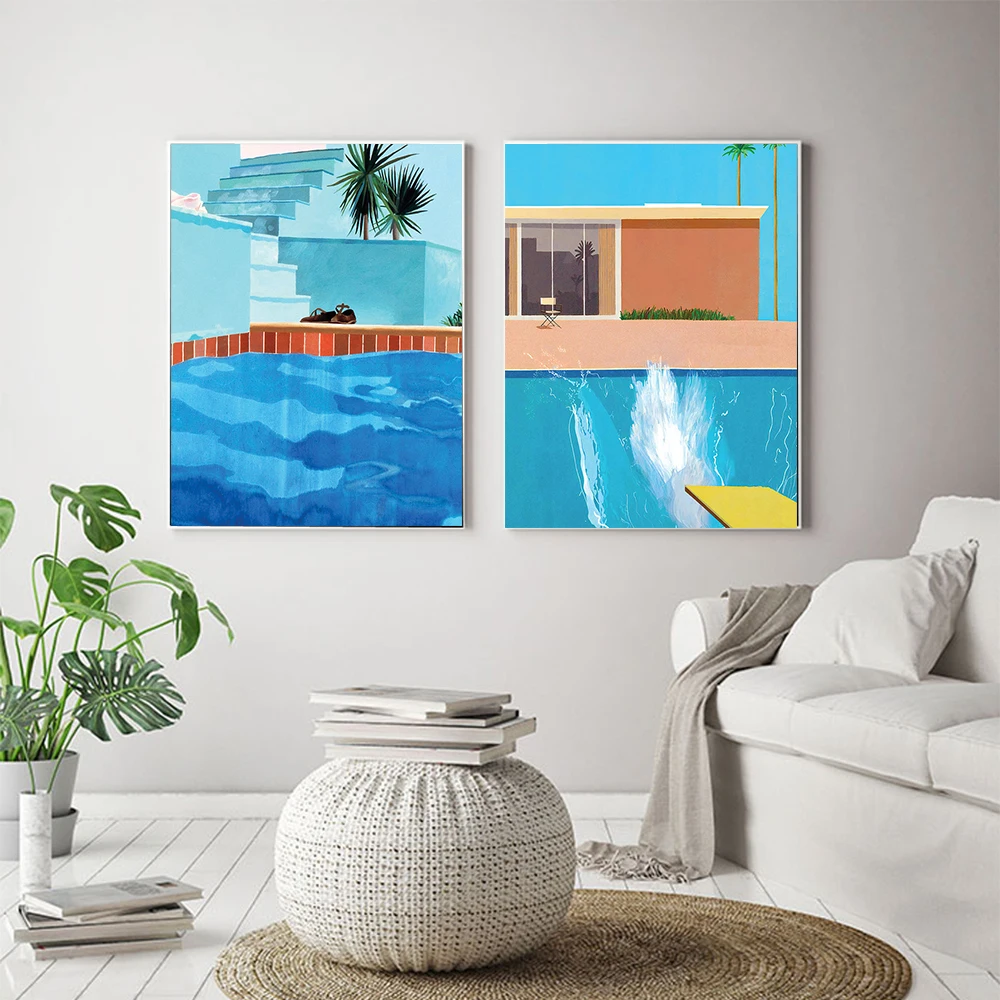 David Hockney Art Posters Gallery Quality Prints Bigger Splash Wall Decor Swimming Pool Canvas Painting Pictures For Living Room