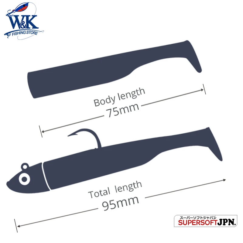 7.5cm Soft Tail with 12g JIG Head Saltwater Fishing Lure Set 17g 9.5cm Swing Shad Soft Baits Super Vinyl Perch Bass Fishing Bait
