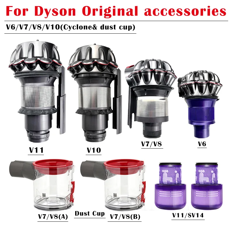 For Dyson V11 V10 Handheld Vacuum Cleaner Original Cyclone collector V6 V7 Dust Cup V8 Dust Bucket HEPA Filter Replacement parts