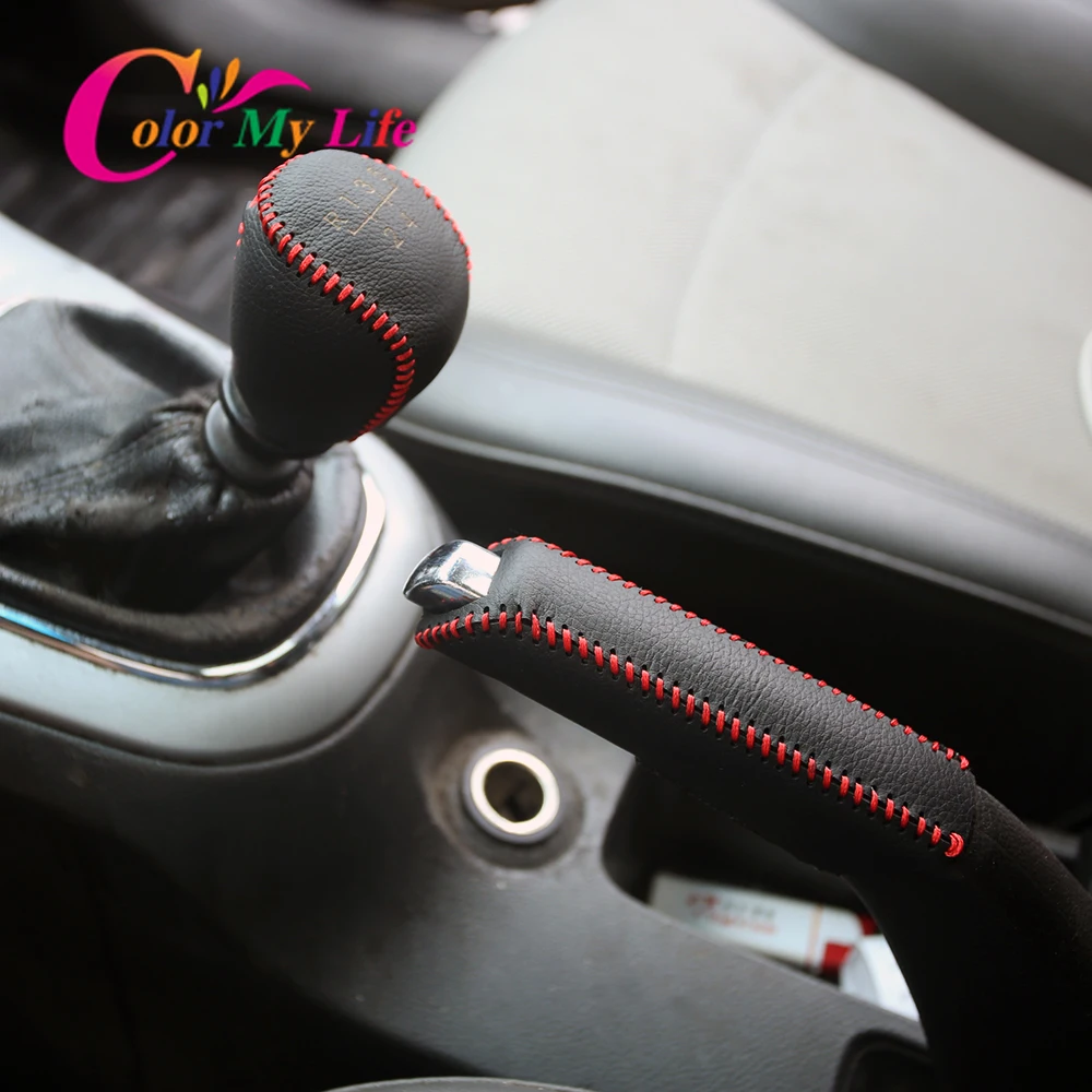 AT MT Gear Shift Collars For Chevrolet Cruze 2009 2010 2011 2012 2013 2014 Leather Gear Head Shift Knob Cover Car Styling