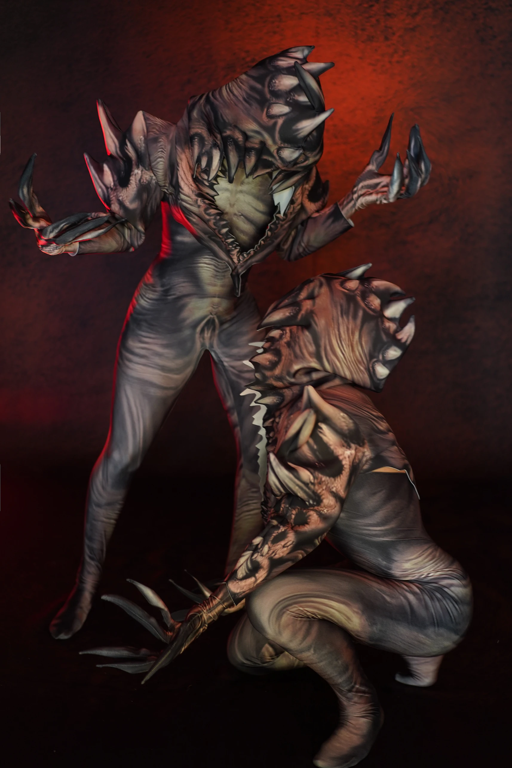 Halloween Party Fangs Monster Cosplay Costumes Men Women Horror Role Playing Full Cover Jumpsuit Stage Bodysuit Dancer Wear