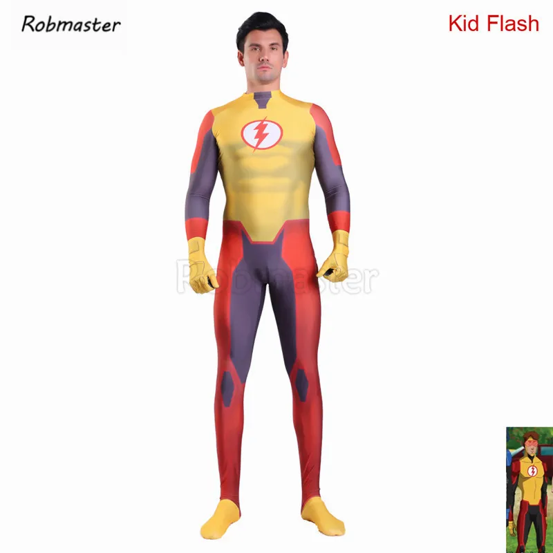 Młoda sprawiedliwość Aqualad czarna błyskawica Robin geo-force Cosplay kostiumy Zentai body Kid Flash Nightwing Halloween kid Costume