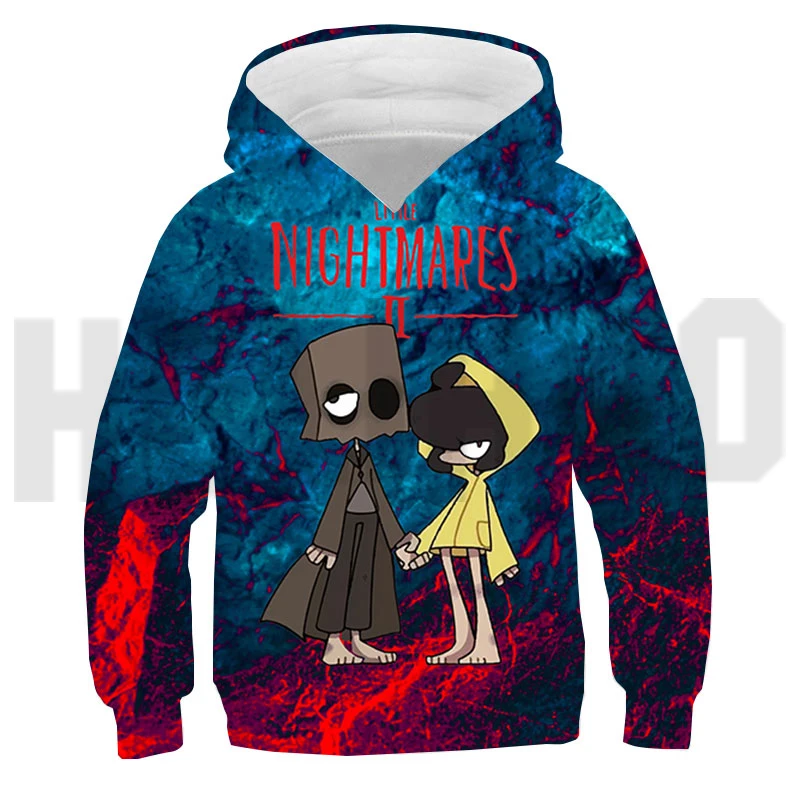 

2021 Hot Game 3D Little Nightmares 2 Hoodies Tops Kids Cool Coat Hooded Unisex Children Sweatshirt Girls Cute Oversized Pullover