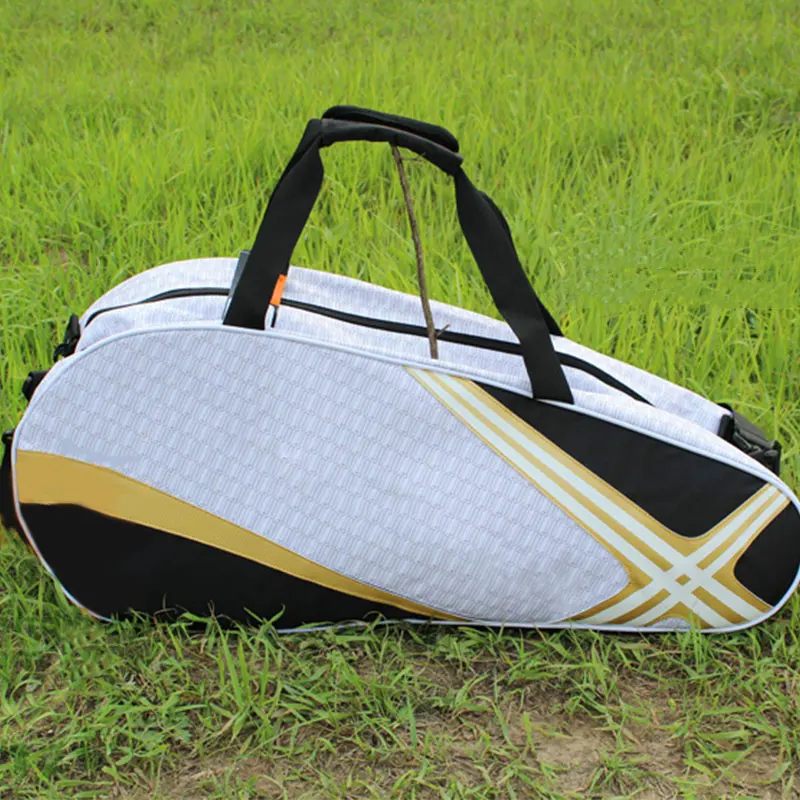 

6pcs Polyester+PU Tennis Racket Men's Tennis Bag, Tennis Racket Backpack With Compartments, Backpack Can Be Portable