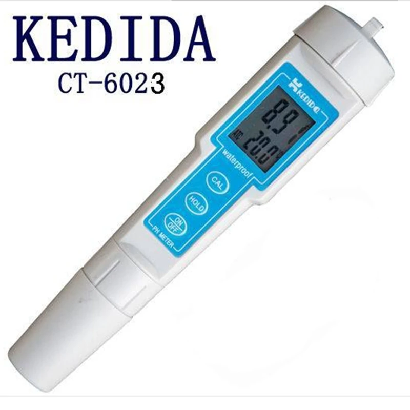 KEDIDA Portable Digital PH Meter Waterproof Pen Type PH Tester For Swimming Pool Test Filter Water CT-6023 Range 0.00-14.00pH