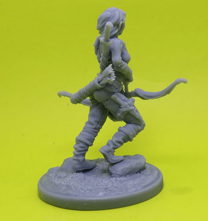 1/24 75mm Resin Model Female Girl Archer Hunter Figure Miniatures Sculpture Unpainted RW-047