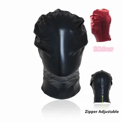 Sexy Wetlook full Face Hood Mask for Men Women Fetish Harness Cosplay Bdsm Bondage Slave Role Play Adults Games Sex Toys