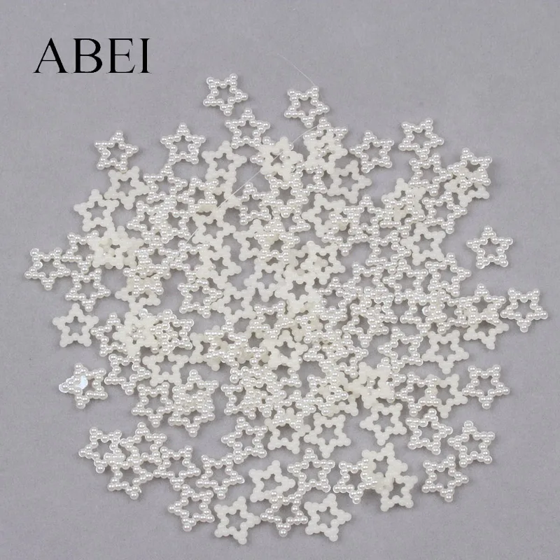 200pcs 12mm ABS Plastic Star Beads DIY Crafts Ornaments Handmade Garments Loose Bead Scrapbook Wedding Decoration