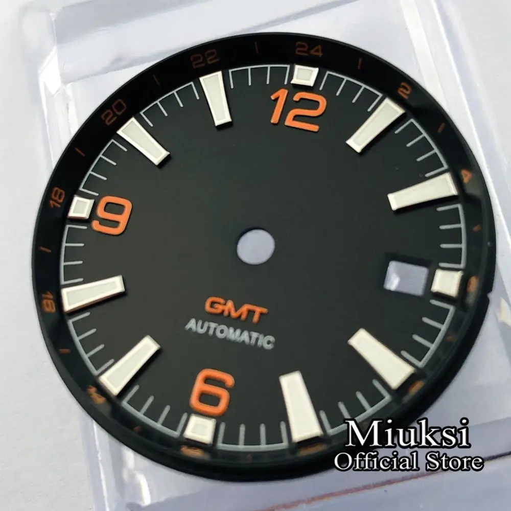 Miuksi 31mm luminous sterile watch dial fit ETA 2836/2824,Miyota 8205/8215/821A/82series,Mingzhu DG2813/3804 PT5000 movement