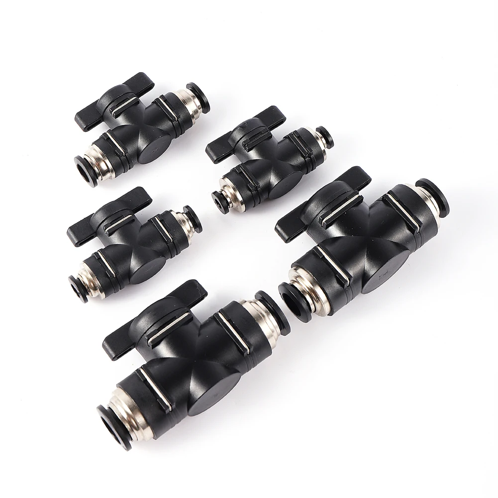 4/6/8/10/12mm Connection Port plastic handle metal high pressure durable pipe quick stop valve garden irrigation supplies 1 Pc