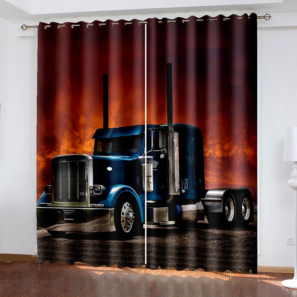 

Blackout Curtain Car 3D Printed Window Curtains 2 Panels Set for Bedroom Living Room Kids Room カーテン Cortinas Para La Sala