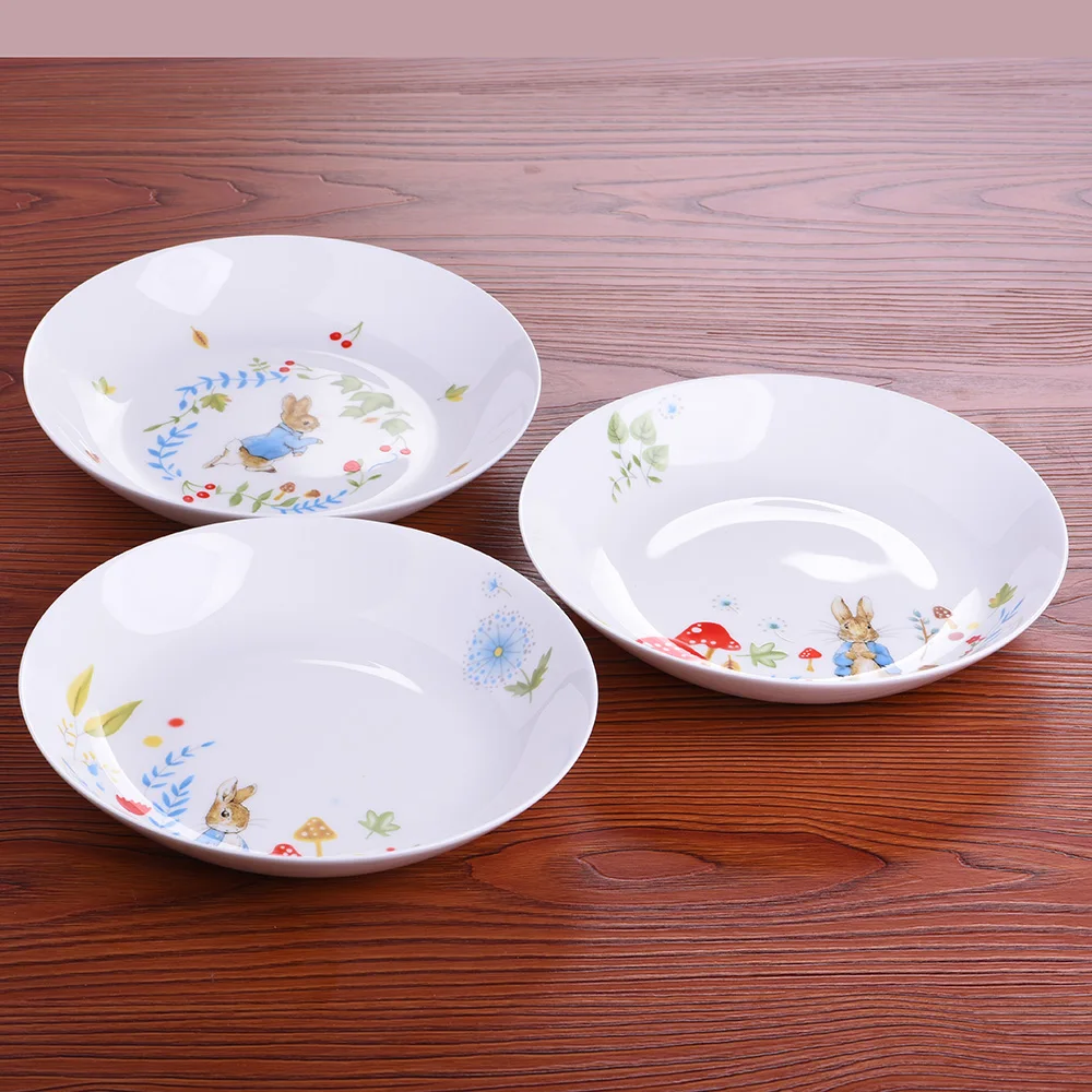 Dinner plate ceramics tableware 8 inch dishes and plates sets dinnerware Rabbit pictures kitchen dishes Breadbasket Food Keeper