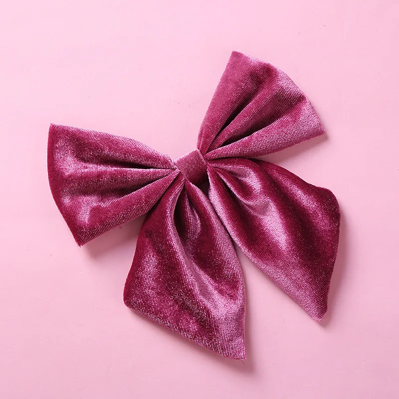 Koreanische 6 Zoll Samt Bögen Haar Clips Für Kinder Nette Weiche Band haarnadel Kinder Big Bowknot Party Hairclip Mädchen Haar zubehör – Detail 14