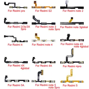 Bilashmart 1 Power Button Flex Cable Xiaomi Redmi pro 4pro S2 3X 4X 4A 5A 3 4 5 pro Volume On/Off Button Ket Flex note 2 3 4 5