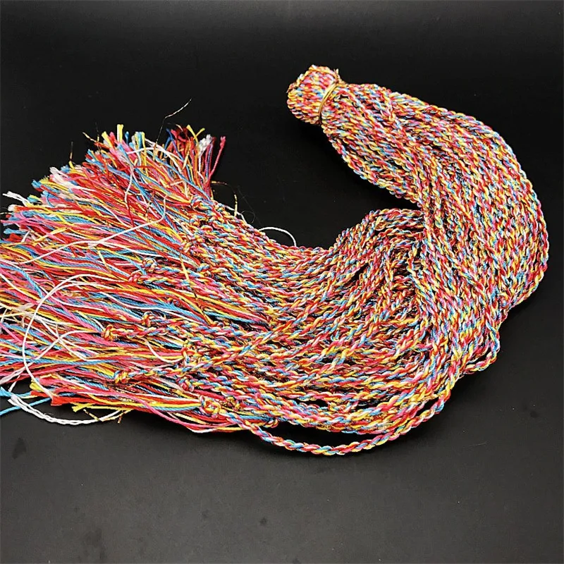 100pcs New colorful rope bracelet wholesale five-color thread knot hand-woven hand rope gift bracelet color rope