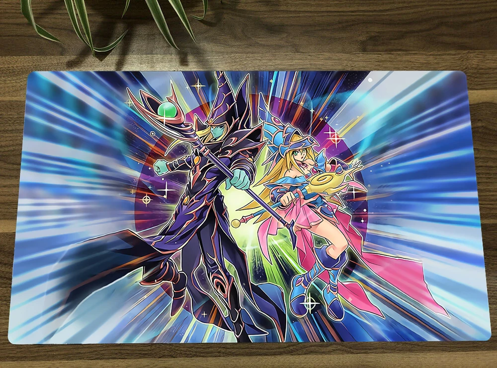 YuGiOh OCG The Dark Magicians TCG Mat Anime Trading Card Game Mat CCG Duel Playmat Anti-slip Mouse Pad Desk Mat Free Bag