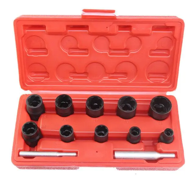 

12pcs Twist Socket Set 3/8" & 1/2" Dr. Damaged Lock Lug Nut Removal Socket Tool