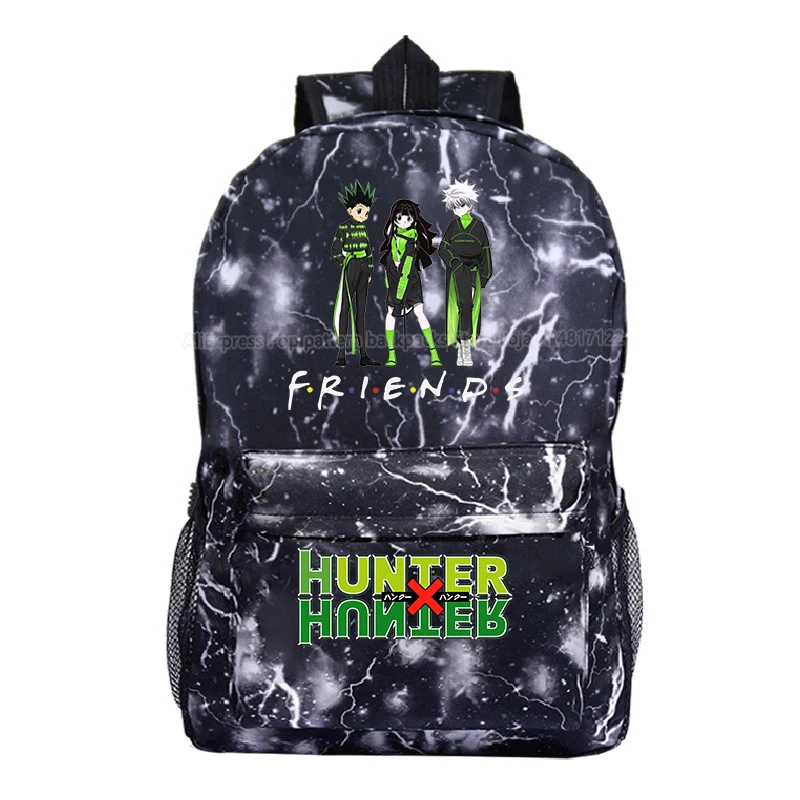 Hunter X Hunter-Mochila de lona informal para niños y niñas, morral escolar con estampado de dibujos animados de Anime para estudiantes