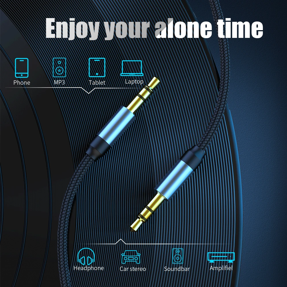 3.5mm Jack Audio Cable Jack 3.5 mm Male to Male Audio Aux Cable For Samsung S10 Car Headphone Speaker Wire Line Aux CordSpeaker