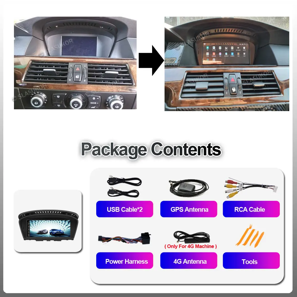 Android 10.0 Multimidia Video Player DSP CarPlay Car Radio  GPS For BMW Series 5/3 E60 E61 E62 E63 E90 E91 dvd No 2 Din