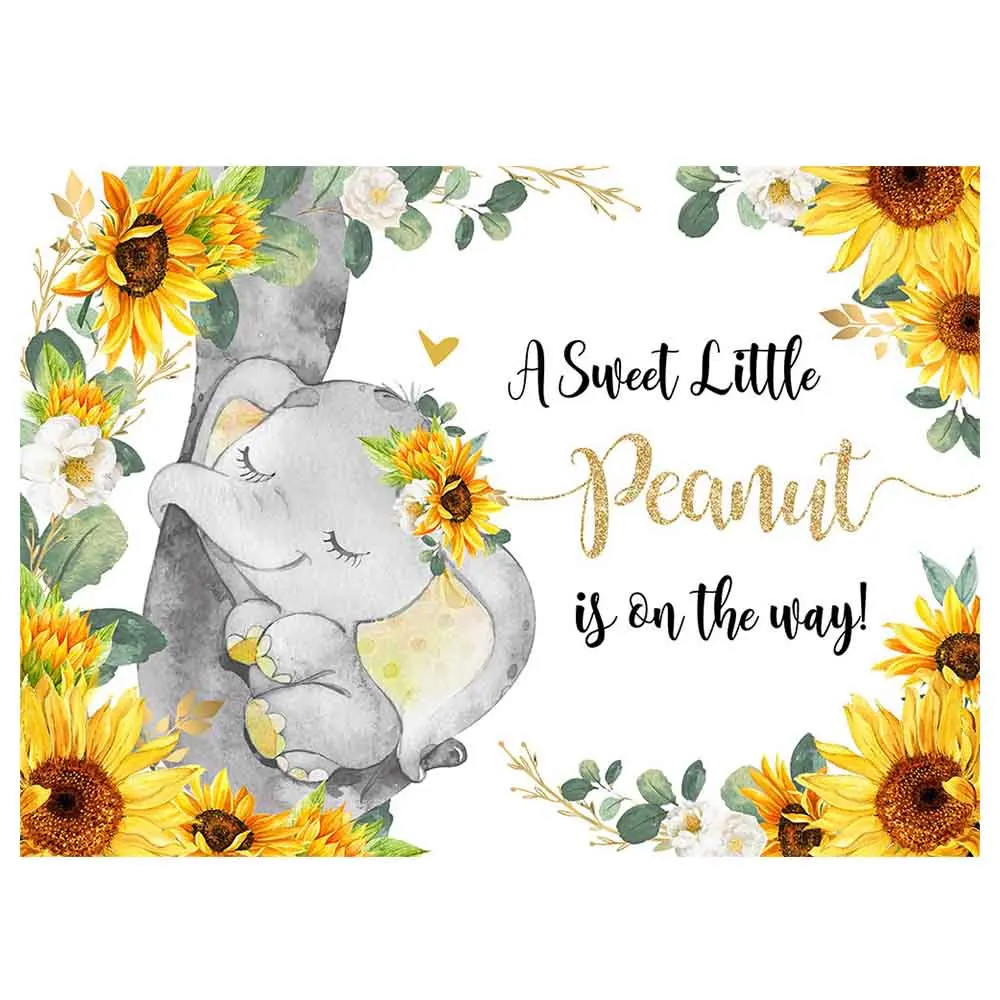 Mocsicka фон для фотосъемки с изображением милого слона подсолнуха листьев новорожденных реквизит для фотостудии