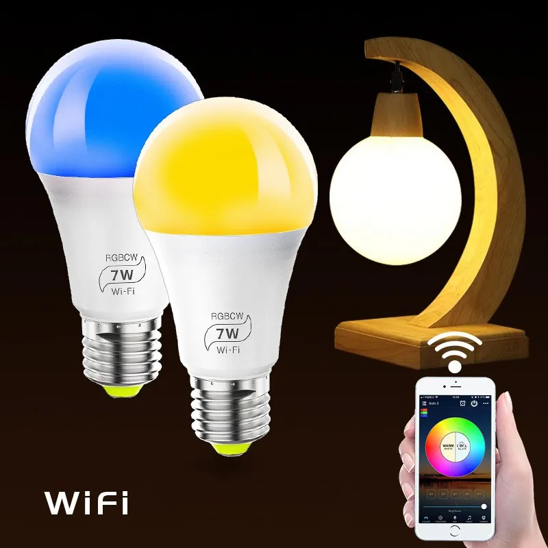 Smart LED Light Bulb 7W 15W Wifi RGB Lamp E27 Color Dimmable Led Bulb Work With Tuya Smart Life APP Voice Control Alexa Google