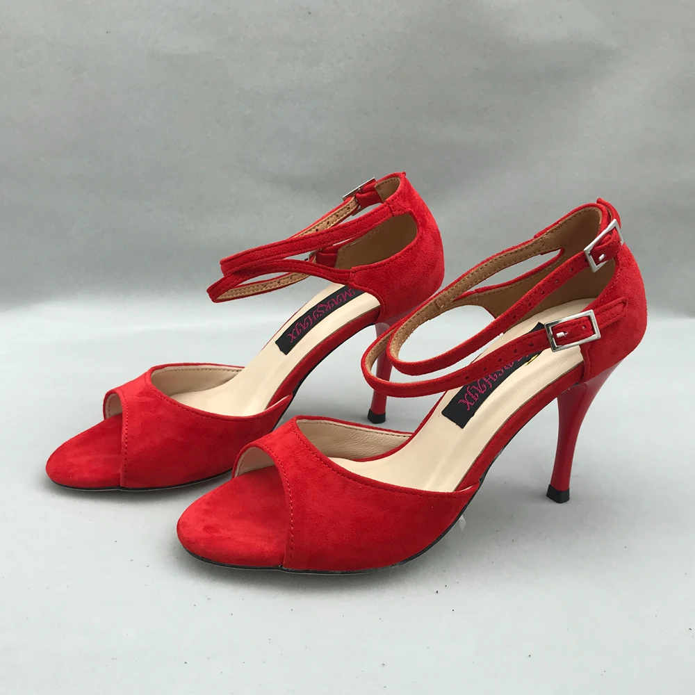 Classical Red Sexy Flamenco Dance Shoes Argentina Tango Shoes  wedding shoes MST6257BRS Leather Sole 7.5cm 9cm heel available