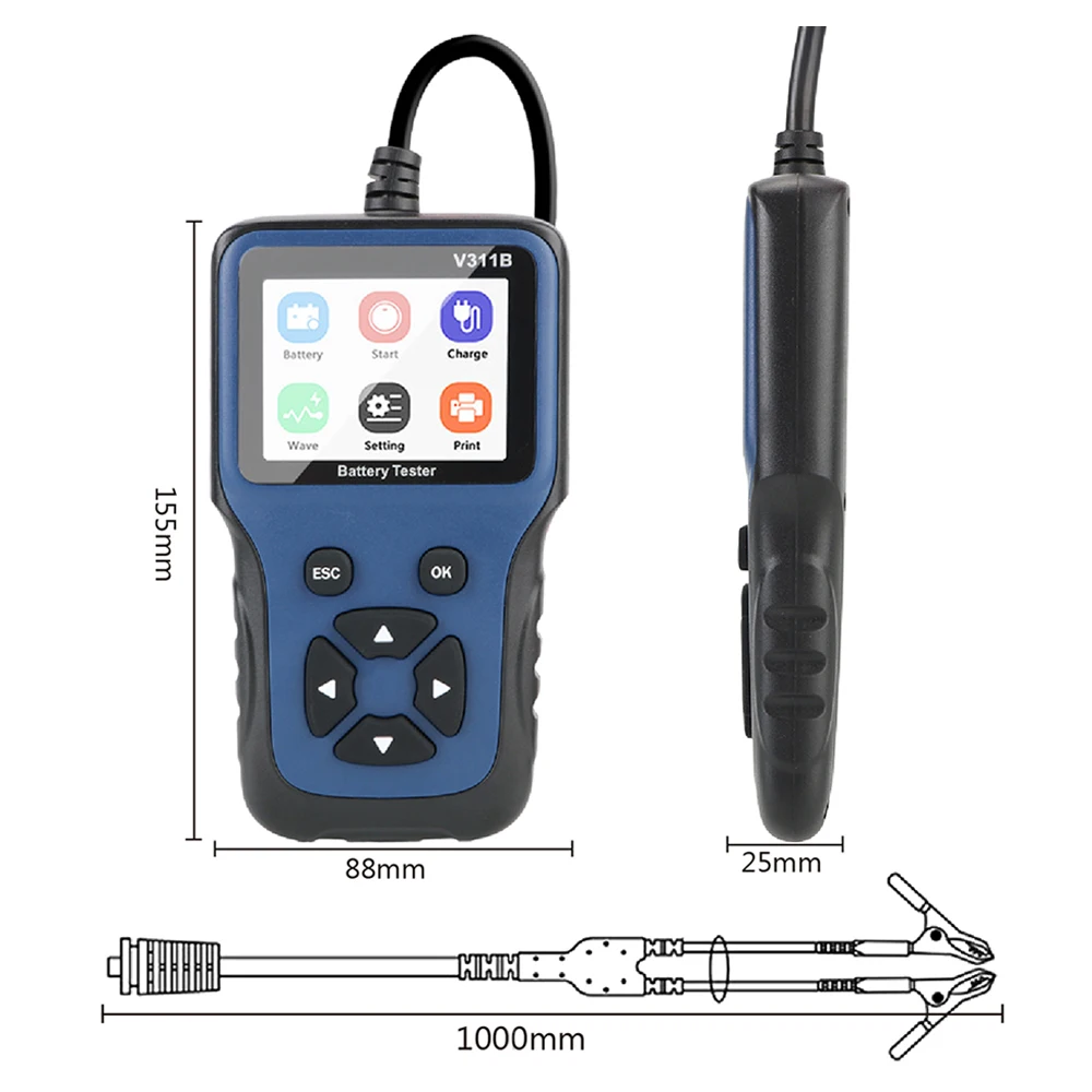 Car Charging Load Test Auto Diagnostic Tool V311B Analyzer Tools Automotive 12V Car Battery Charger Tester Analyzer