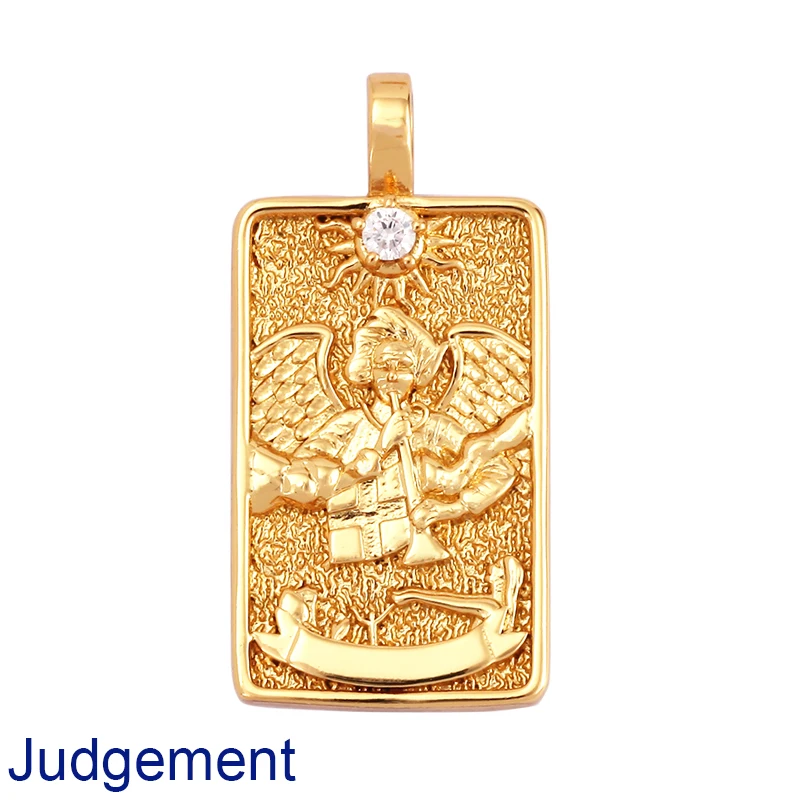 Tarot Karten Charm Anhänger, 2021 Neue 18K Reales Gold Überzogene DIY Schmuck Zubehör für Armbänder Halsketten Machen M06 – Detail 11