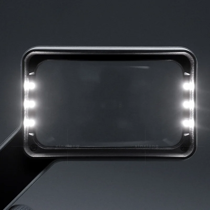 Lupa portátil com interruptor de modo de toque 6led lâmpada com cabo de carregamento usb 3 níveis de lupa brilho luz