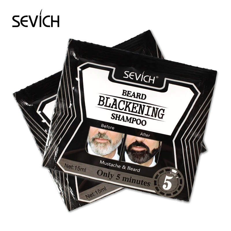 

Sevich 5Mins Blackening Beard Shampoo Dye Beard Into Black 15ml Herbal Natural Faster Blackening Beard Coloring Grey Removal