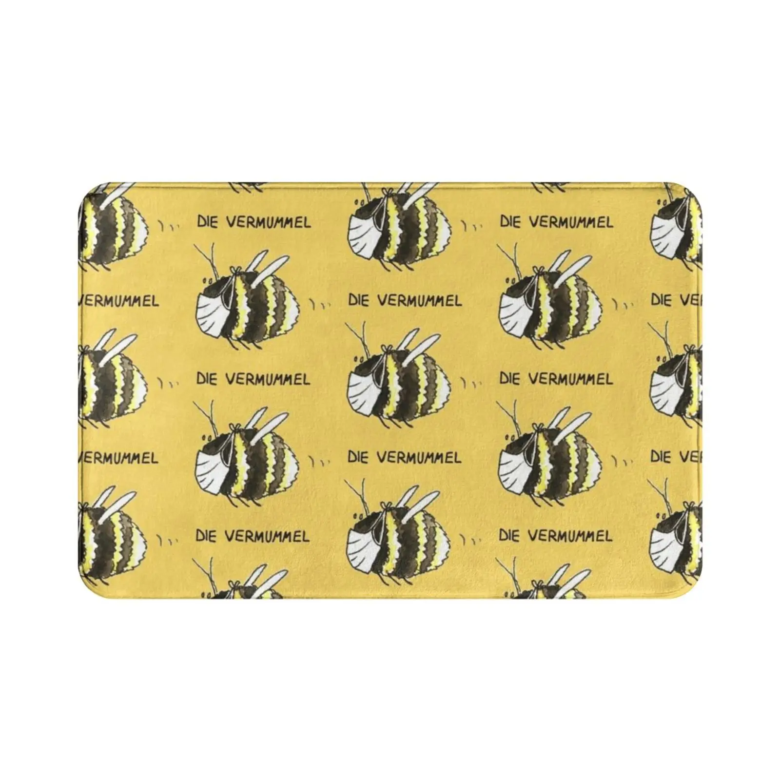 The Masked Bumblebee ( German Version / Yellow2 ) Carpet Mat Rug Cushion Soft Bee Bumblebee Nature Insect