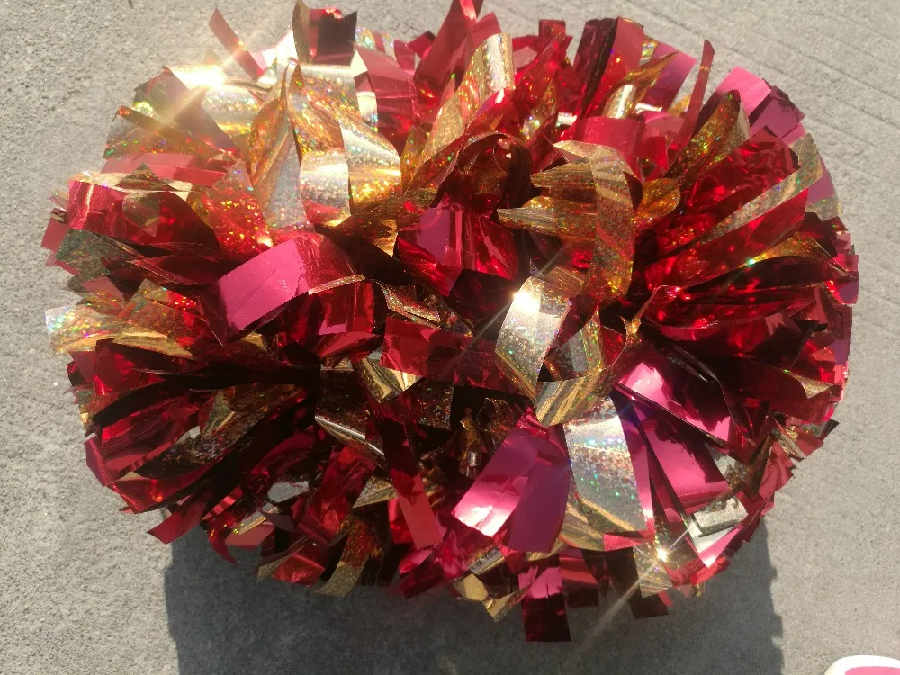 1piece, Cheerleader Pom Poms, Baton Handle Practice Pom Pom Poms, Custom Color, 3/4 