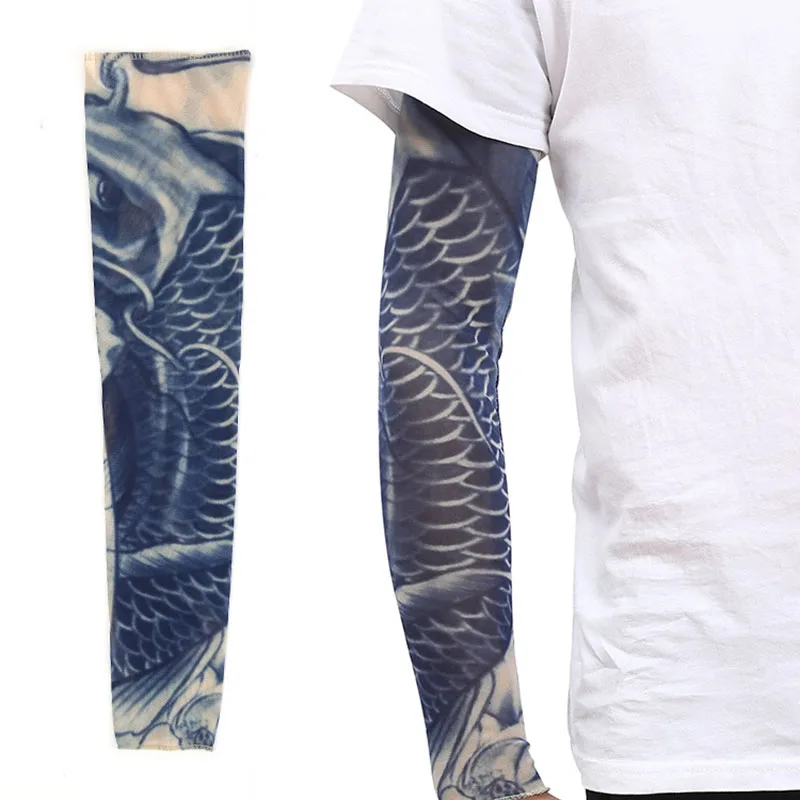 3D Tattoo Sleeves for Men and Women, Outdoor Sun UV Protection, Cycling Arm Cover, Seamless Basketball Cuff, Riding Sunscreen