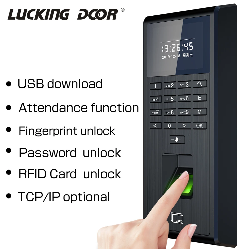 125Khz 13.56Mhz 1000 User Biometric Fingerprint Access Control Keypad with Time Attendance for Access Control System TCP/IP