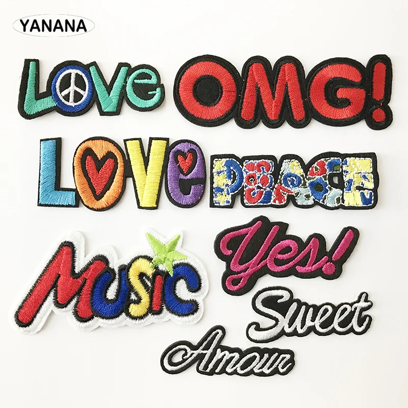 

banner Embroidery Patch Applique Ironing Clothing Sewing Supplies Decorative Badges Patches For Clothing Personality character