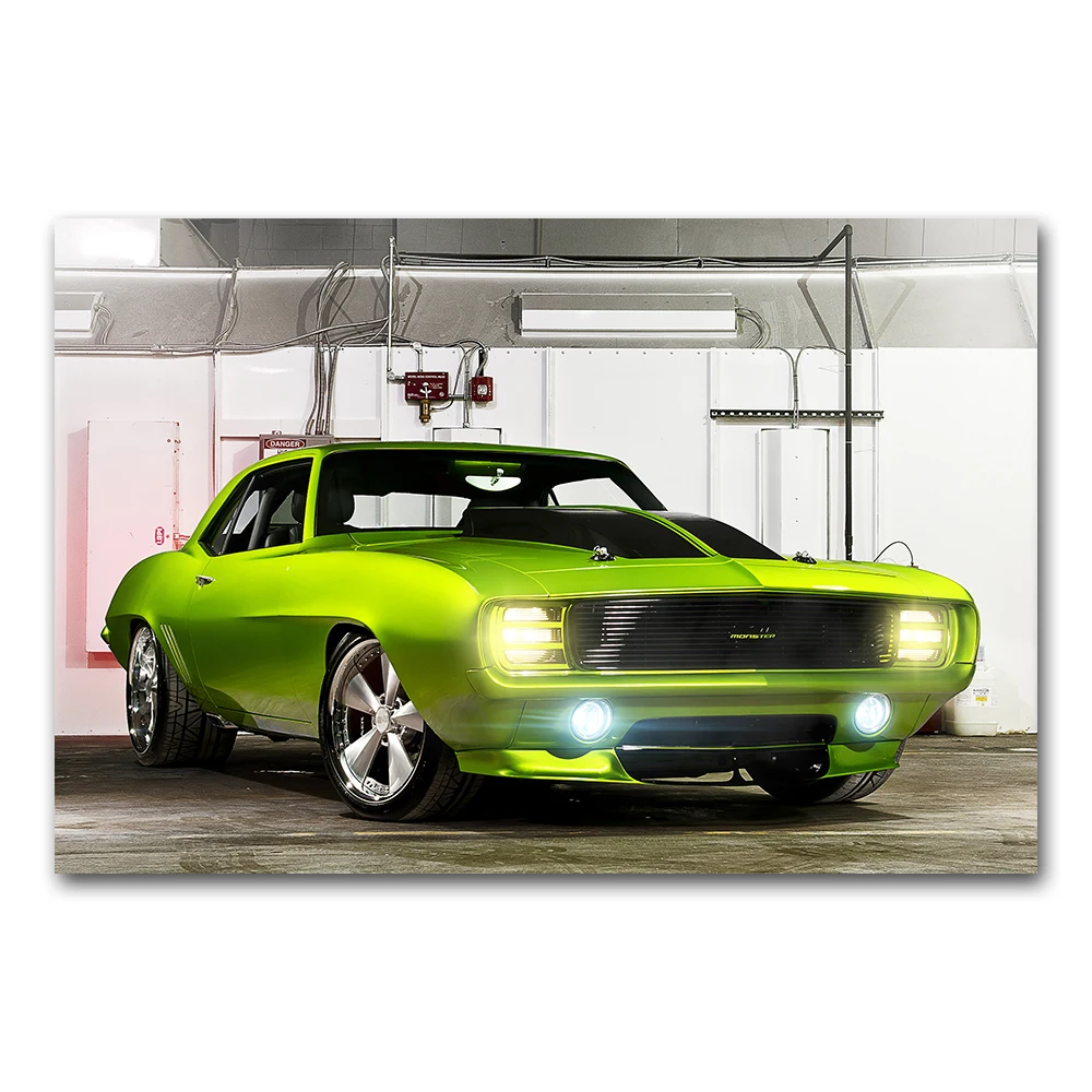 Chevy SS Classic Muscle Car Posters Prints Wall Art DIY Framed Canvas Paintings For Home Decor