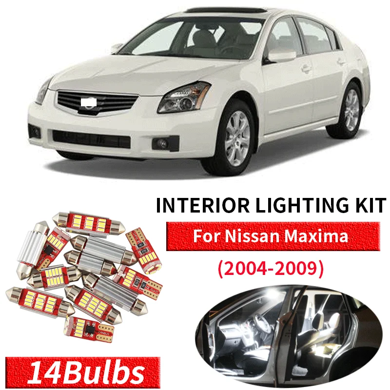 13Pcs White Canbus led Car interior lights Package Kit for 2004 2005 2006 2007 2008 Nissan Maxima led interior lights